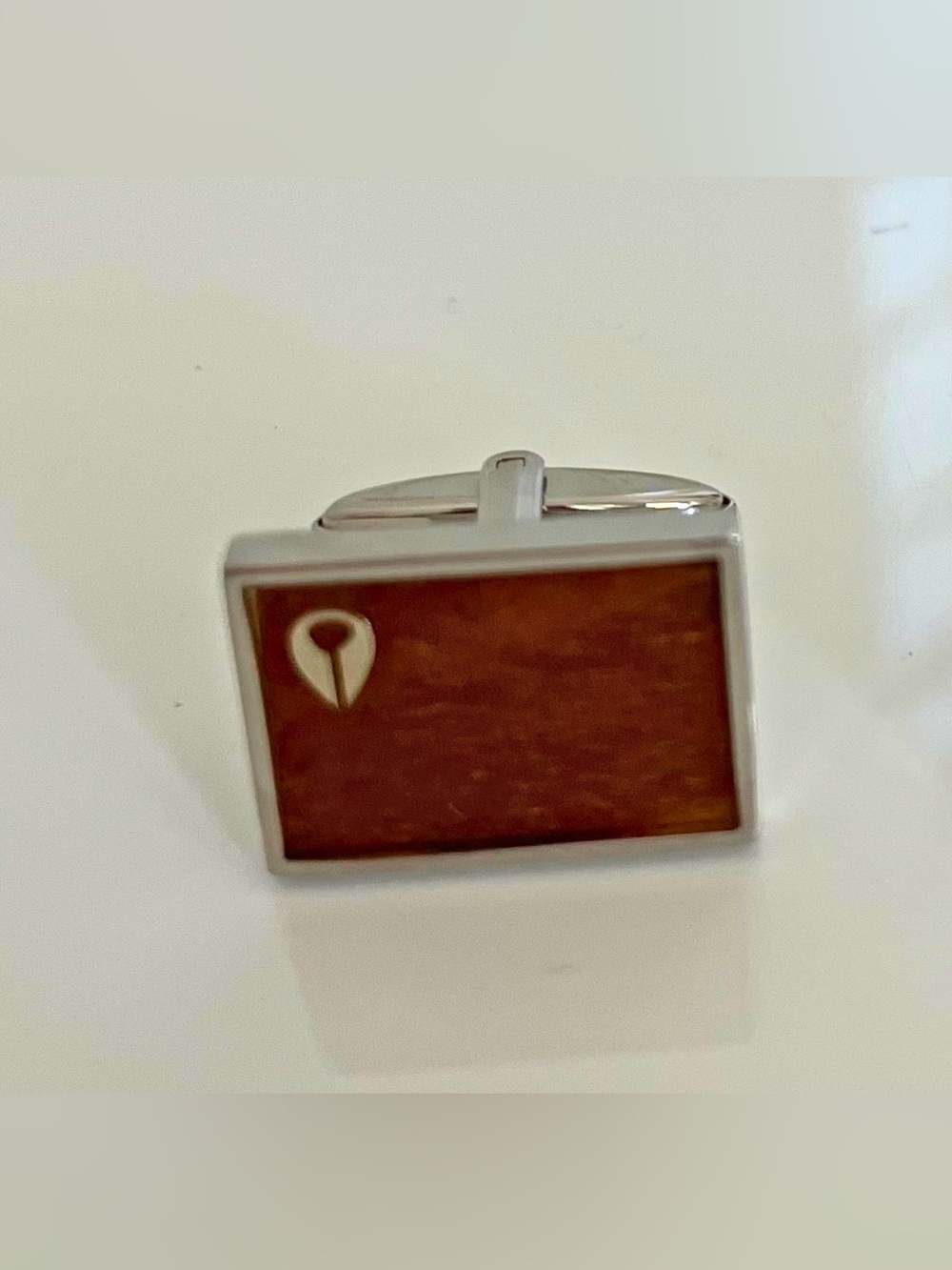 Volcom Wood Inlay Rectangular Cufflinks - Brown - Picture 2 of 4